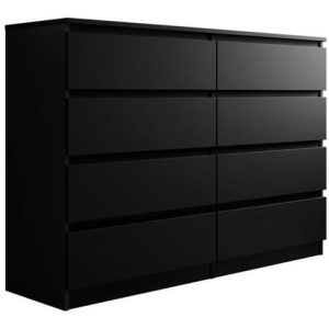 cómoda preta com gavetas